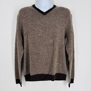 Pre-Owned Men's Express V-Neck Brown Sweater Size: L Casual Knit Pullover!
